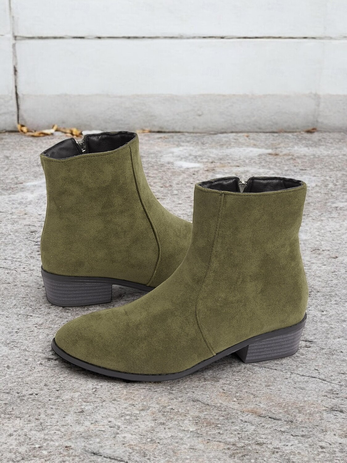 Women's Casual Faux Suede Ankle Boots with Side Zipper and Low Block Heels – Comfortable Vintage Booties for Everyday Wear 2025 - $34.99 –P2