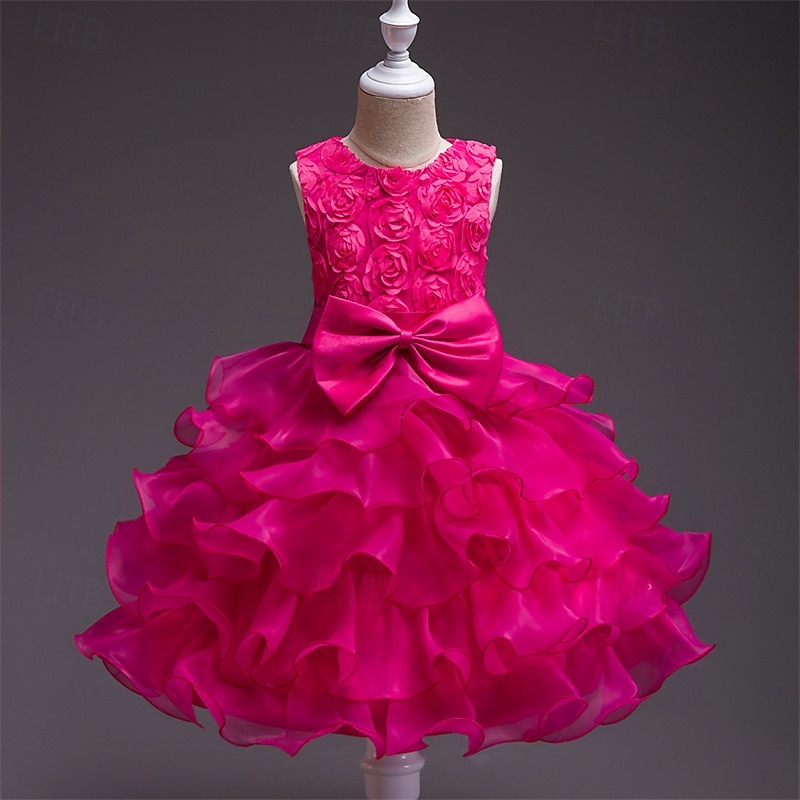 Kids Girls' Cosplay Dress Party Dress Solid Color Sleeveless Performance Christmas Mesh Backless Patchwork Beautiful Sweet Polyester Maxi Party Dress Swing Dress Tulle Dress Winter 4-12 Years White 2025 - $32.99 –P7