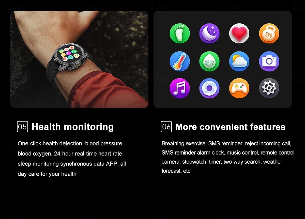 KC86 Smart Watch 1.43 AMOLED Screen 1ATM Waterproof Compass Altitude Barometer LED Flashlight Sports Watch 2025 - $61.99 –P3