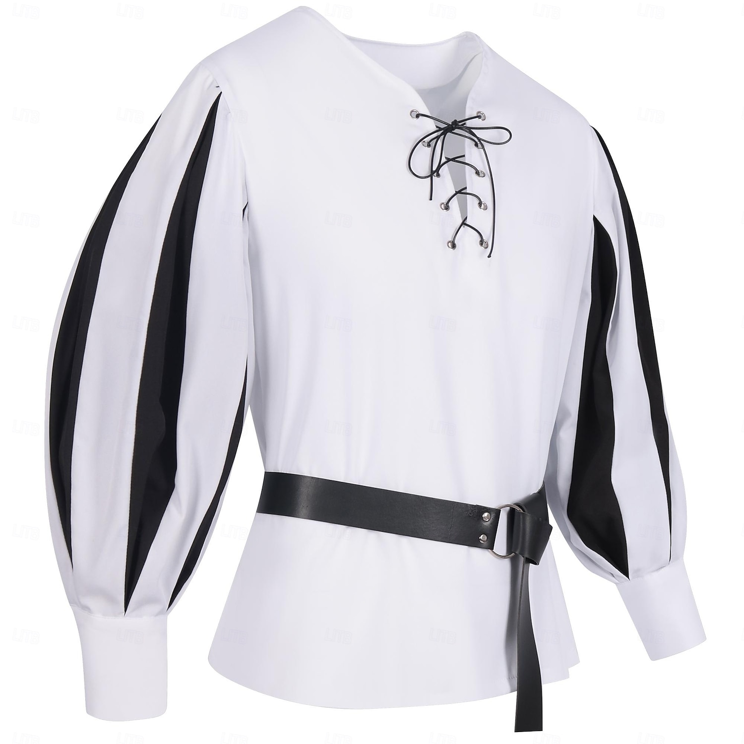 Retrò Vintage Punk & Gotico Medievale Blusa / Camicia Mascherata Tunica Fiera del Ren Cavaliere Vichingo Crociato Con Volant Blocco di colori Per uomo Celtico Costumi da pirata Carnevale Mascherata del 2025 a $38.99 –P16