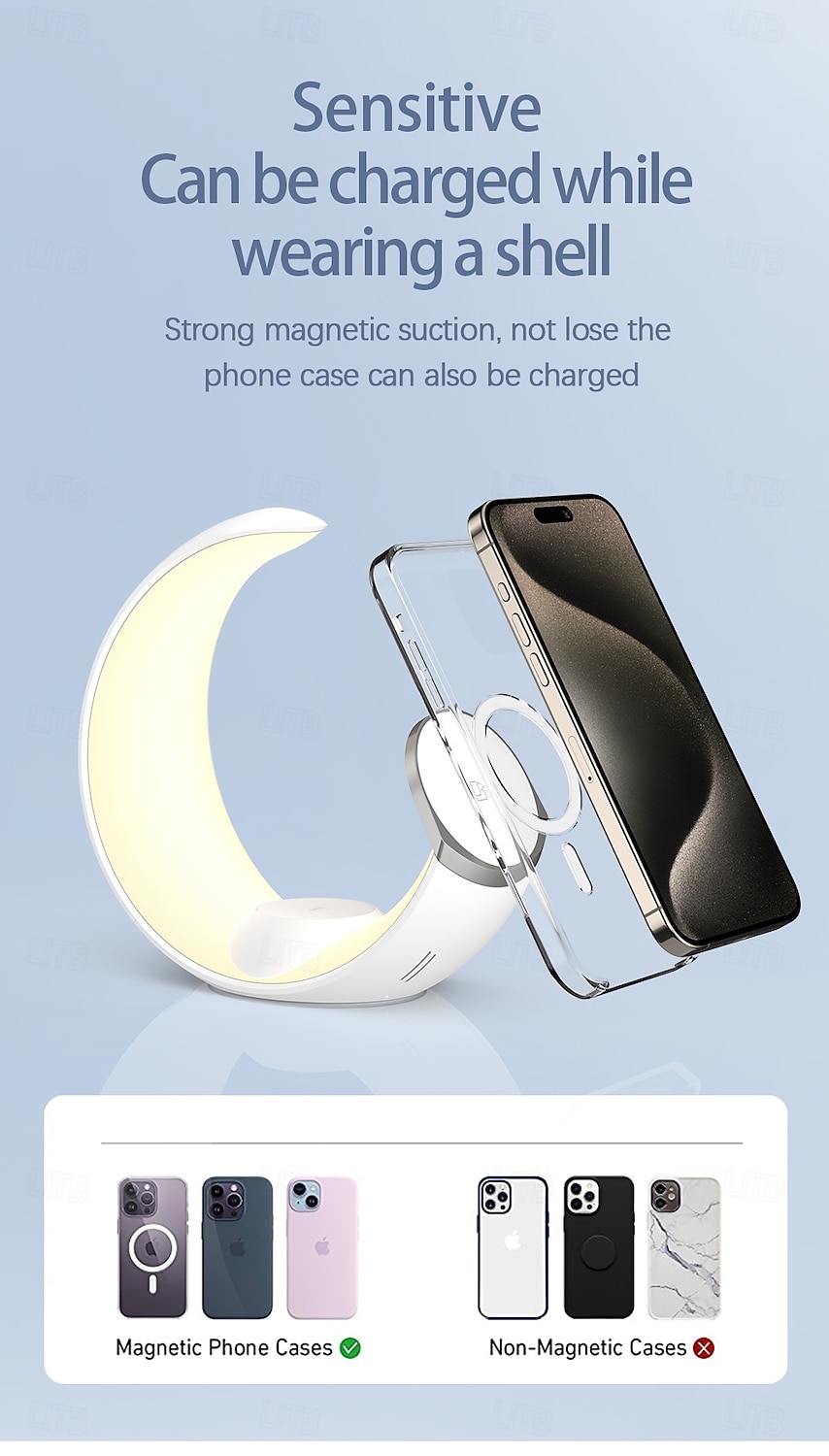 Wireless Charger 15 W Output Power Wireless Charging Station CE Certified Fast Wireless Charging MagSafe Magnetic For Apple Watch iPhone 14/13/12/11 Pro Max Apple Watch Series SE / 6/5/4/3/2/1 2025 - $63.99 –P9