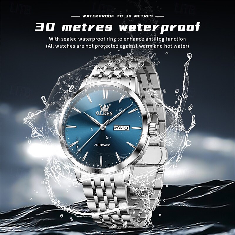New Olevs Olevs Brand Light Luxury Men'S Business Watch Calendar Week Display Simple Leisure Automatic Mechanical Watch Waterproof Sports Men'S Wristwatch 2025 - $92.99 –P11