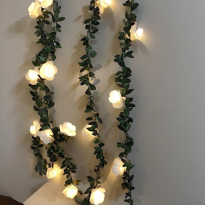 Elegant Wedding Reception Party 6M LED String Light Artificial Green Leaf Ivy Vine, Battery-Powered Decorative Lighting for Christmas, Home, Wedding, Valentine's Day & Garden Decor 2025 - $23.99 –P15