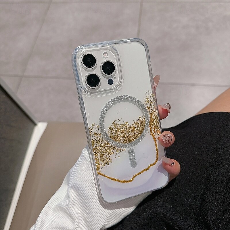 Phone Case For iPhone 16 Pro Max Plus iPhone 16 iPhone 16 Pro iPhone 15 Pro Max Plus iPhone 15 iPhone 14 Pro Max iPhone 13 12 11 Pro Max Back Cover Magnetic Support Wireless Charging Bling Glitter 2025 - $16.99 –P13