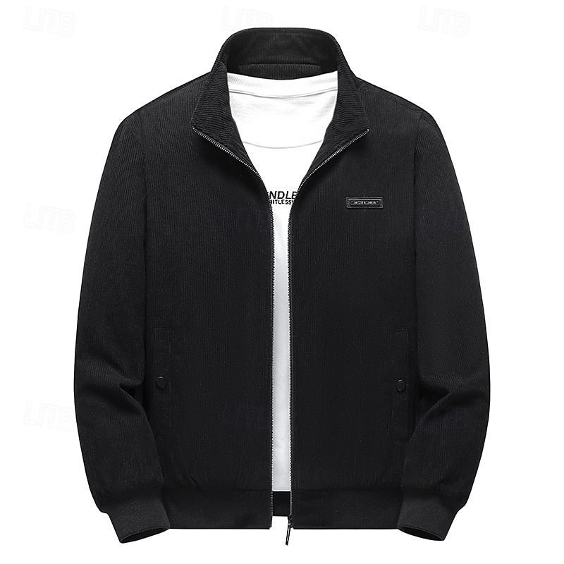 Herren Winterjacke Cordjacke Fleecejacke Freizeitjacke Täglich Urlaub warm Tasche Vlies Herbst Winter Glatt Modisch Strassenmode Ständer Standard Schwarz Gelb Armeegrün Grau Jacken 2025 - $41.99 –P14