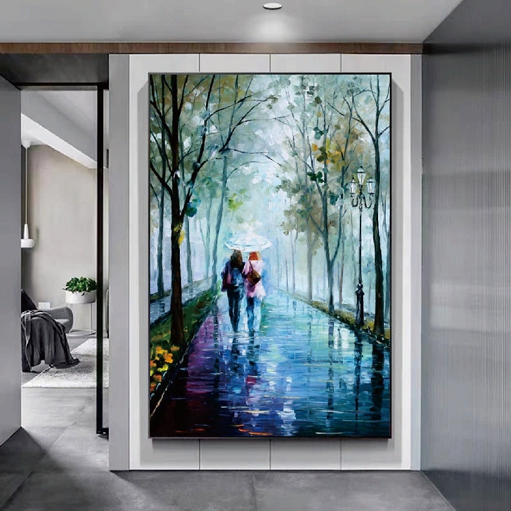 Ölgemälde eines Liebespaares, handgefertigt, regnendes Ölgemälde eines Liebespaares – handgemaltes impressionistisches Ölgemälde der Pariser Liebenden auf Leinwand, Ölgemälde mit Spachtelkunst, das 2025 - $108.99 –P5