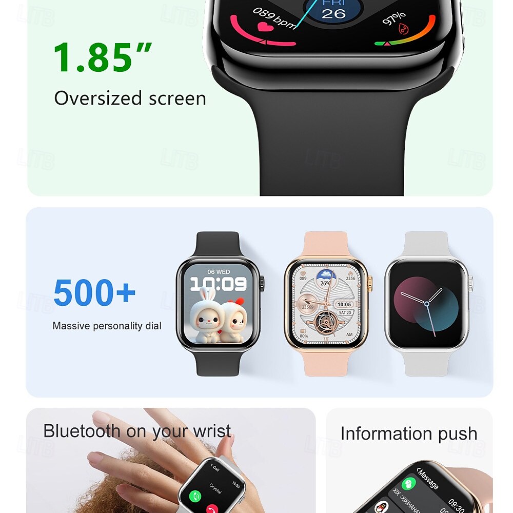 696 iW10 Slimme horloge 1.85 inch(es) Slimme armband Smartwatch Bluetooth Gespreksherinnering Slaaptracker Hartslagmeter Compatibel met: Android iOS Heren Handsfree bellen IP 67 44 mm horlogekast 2025 - $47.99 –P2