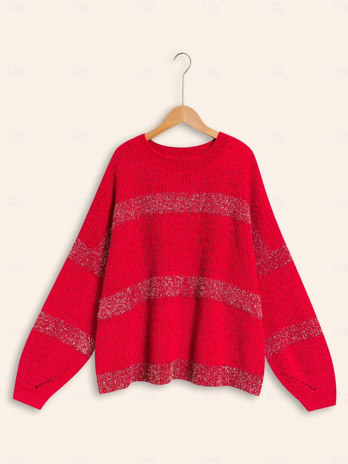 Per donna Felpa Girocollo A coste Maglia Ciniglia Manica normale Autunno inverno Informale Maglia Manica lunga Banda Rosa Rosso S M L del 2025 a $69.99 -P3