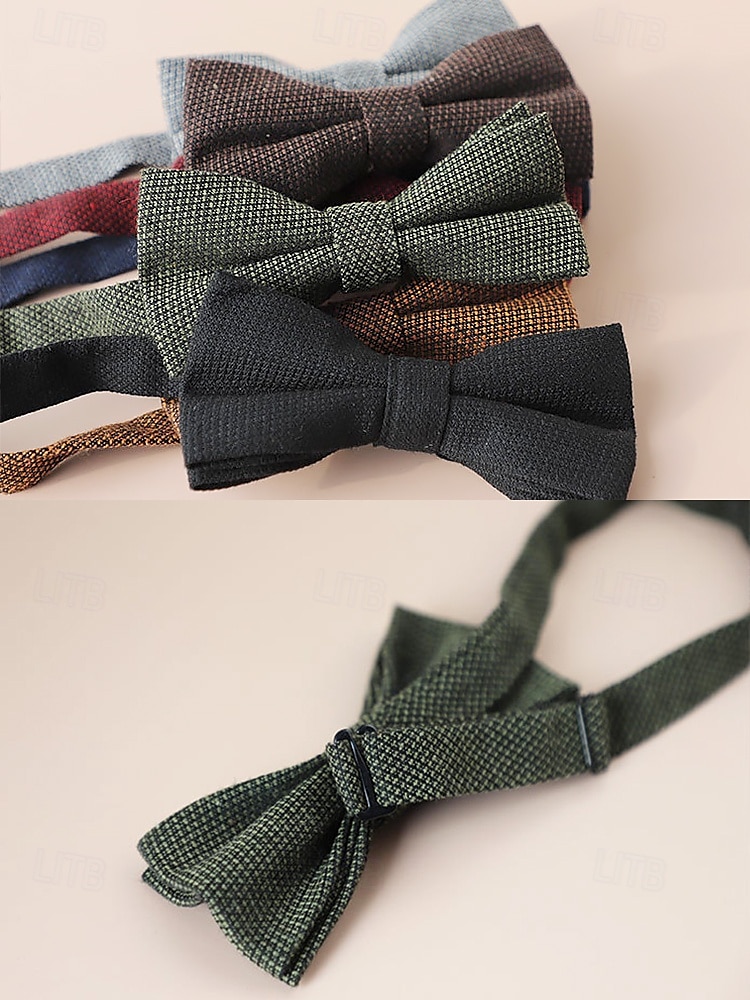 gravatas borboleta texturizadas vintage masculinas - gravatas formais ajustáveis clássicas em cores variadas para casamentos, festas e trajes de negócios de 2025 por $11.99 –P5