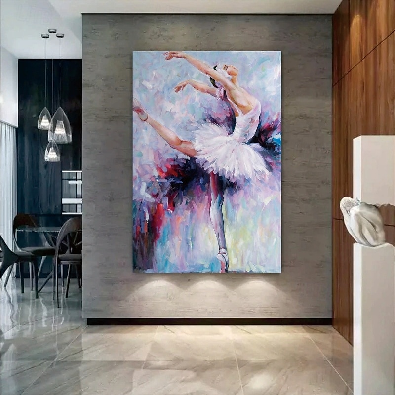 handgjord dansare oljemålning handmålad ballert flicka oljemålning vägg modern abstrakt ballerina abstrakt canvas målning färgglad väggkonst balettmålningar heminredning 2025 - $116.99 –P5
