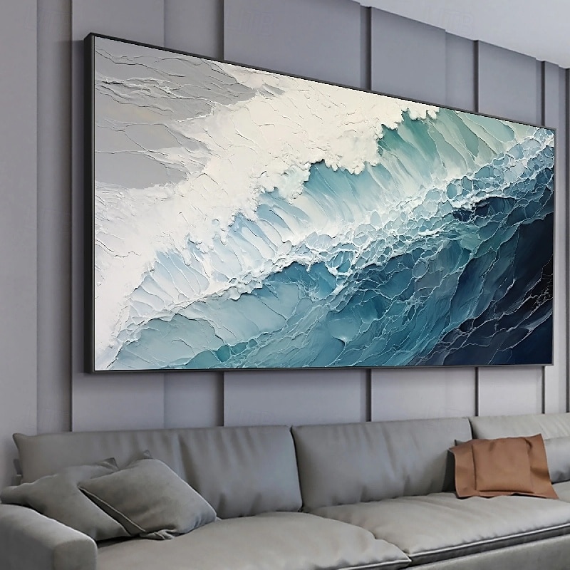 groene olieverfschilderij handgemaakte 3d abstracte olieverfschilderij handgeschilderde olieverfschilderij muur moderne abstracte groene golf canvas schilderij huisdecoratie decor canvas schilderij 2025 - $75.99 –P1