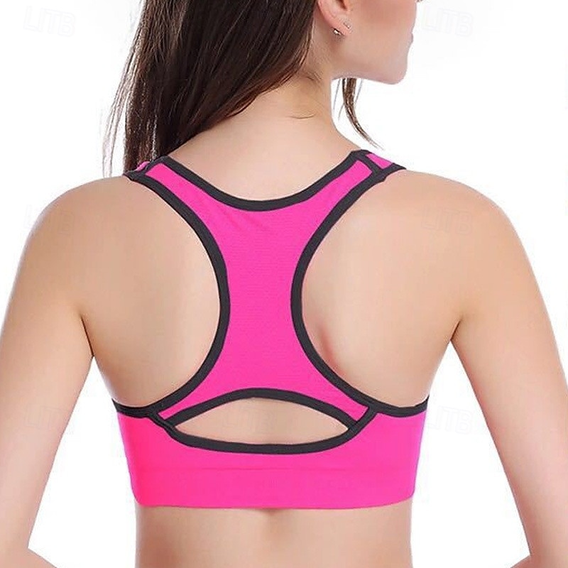 Per donna Supporto leggero Reggiseni sportivi Reggiseno da corsa Scollatura posteriore Buon top Imbottito Fitness Attività ricreative Corsa Traspirante Leggero Morbido Nero Blu Fuschia Tinta unita del 2025 a $12.99 –P5