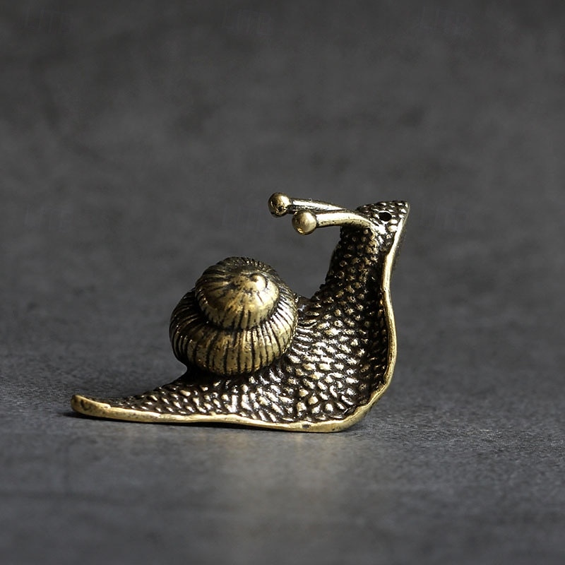 messing slak dierenbeeldjes, retro puur koperen mini slak beeldje ornamenten bureau antieke messing thee huisdier collectie huisdecoraties voor woonkamer 2025 - $6.49 –P5