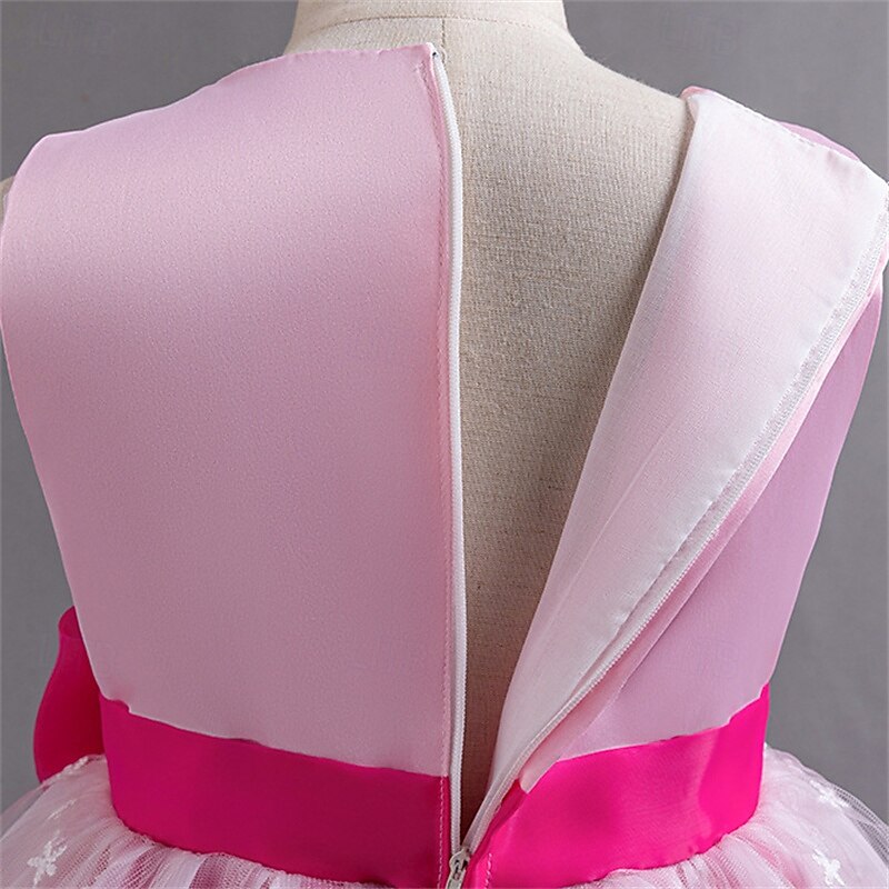 kinderkleidung Mädchen Cosplay-Kleid Party Kleid Farbblock Ärmellos Leistung Weihnachten Gitter Rückenfrei Patchwork Schön Süß Polyester Maxi abendkleider Schaukelkleid Tüll-Kleid Winter 4-12 Jahre 2025 - $41.99 –P8