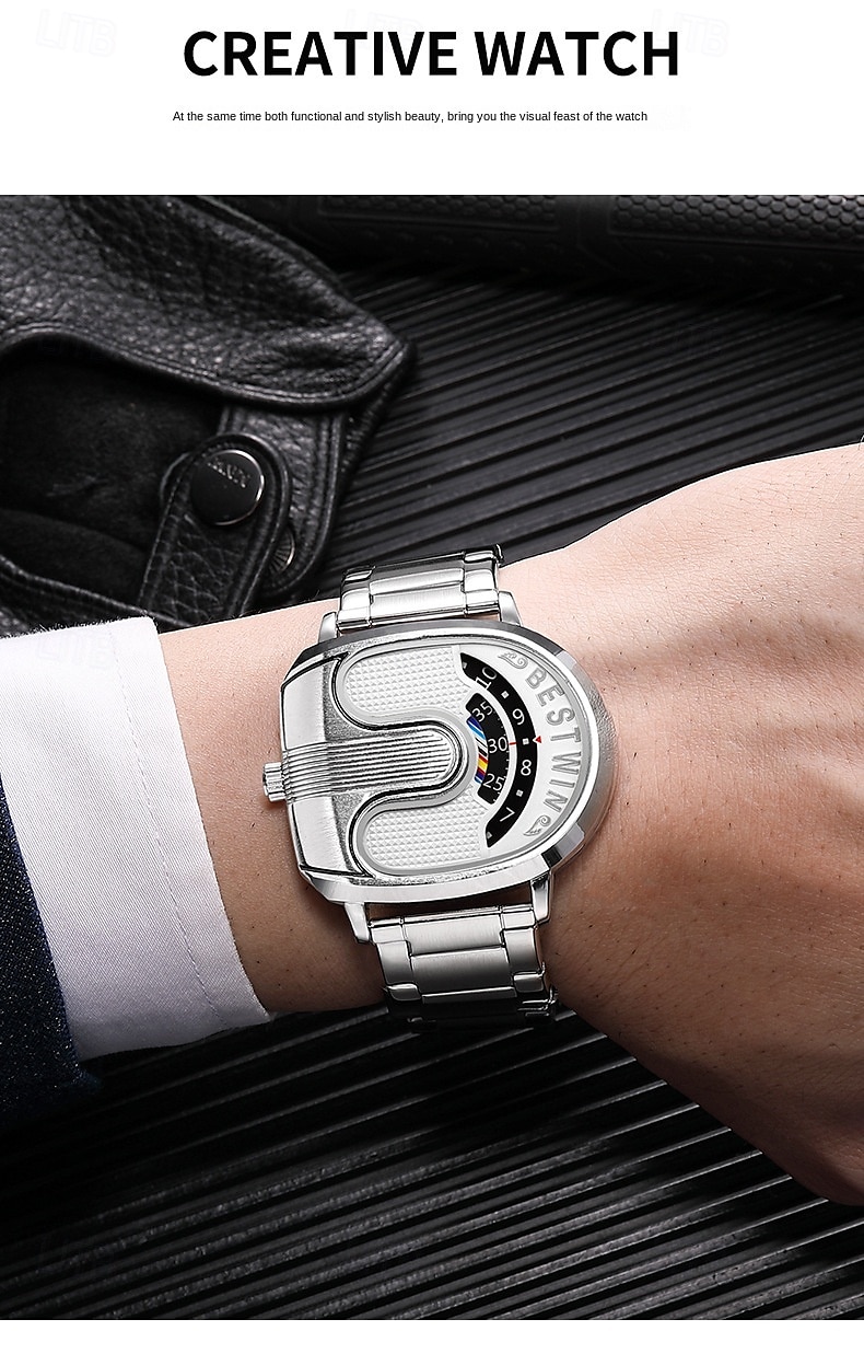 Мужские кварцевые часы Модные Повседневные Бизнес Наручные часы Календарь Водонепроницаемые Декорация Стальные часы 2026 - $22.99 –P14