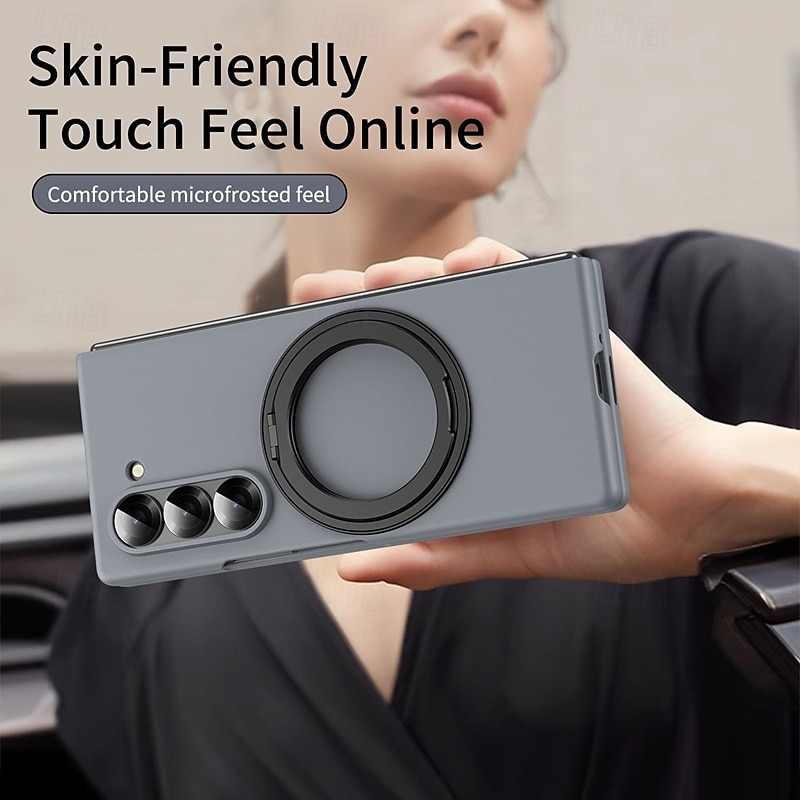 Phone Case For Z Fold 7 Z Fold 6 Z Fold 5 Z Fold 4 Z Fold 3 Back Cover with Stand Holder with Screen Protector Magnetic Retro PC Metal 2025 - $25.99 –P4