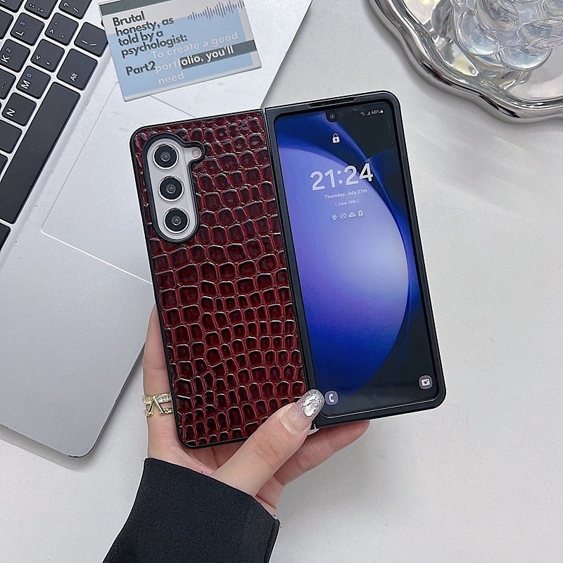 τηλέφωνο tok Για Samsung Galaxy Z Flip 6 Z Flip 5 Z Flip 4 Z Flip 3 Πίσω Κάλυμμα Ανθεκτική σε πτώσεις Ρετρό TPU PU δέρμα 2025 - $14.99 –P2