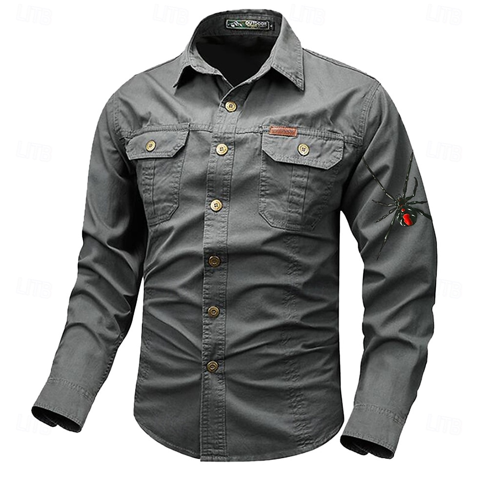 Per uomo Animali SPIDER Camicie da lavoro Camicia occidentale Camicia da carico Manica lunga Vintage Occidentale Informale Sportivo Per uscire Inverno Primavera & Autunno Collo ripiegabile Stampa del 2025 a $27.99 –P3