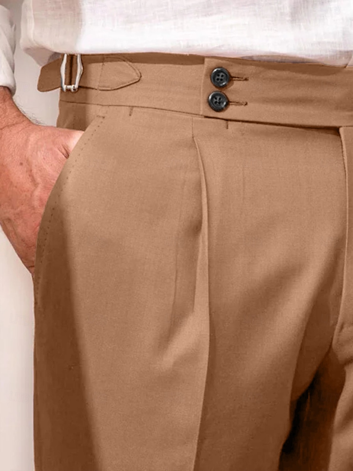 Voor heren Pakken Broek broek Geplooide broek Kostuumbroek Zak Hoogte stijging Effen Comfort Ademend Bruiloft Buiten Dagelijks Elegant Vintage Zwart Wit 2025 - $25.99 –P2