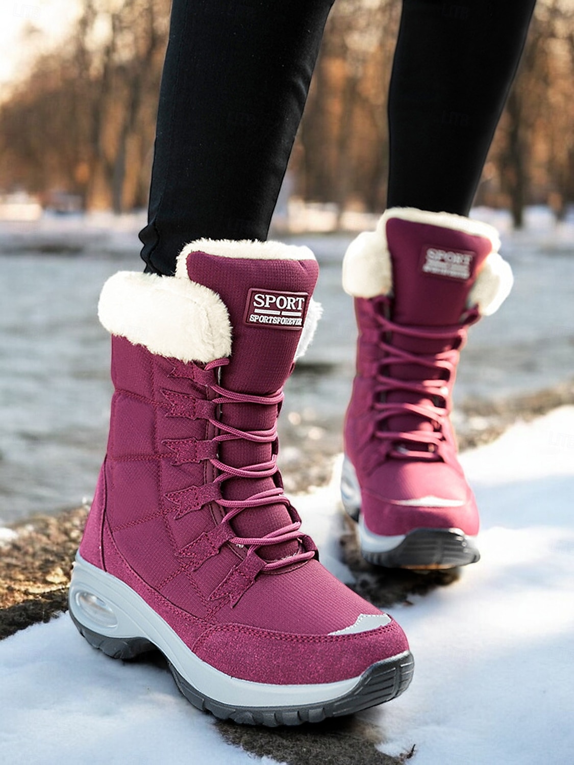 botas de neve de inverno impermeáveis femininas com forro de pelúcia quente e sola antiderrapante – ideais para atividades ao ar livre em clima frio de 2025 por $46.99 –P1