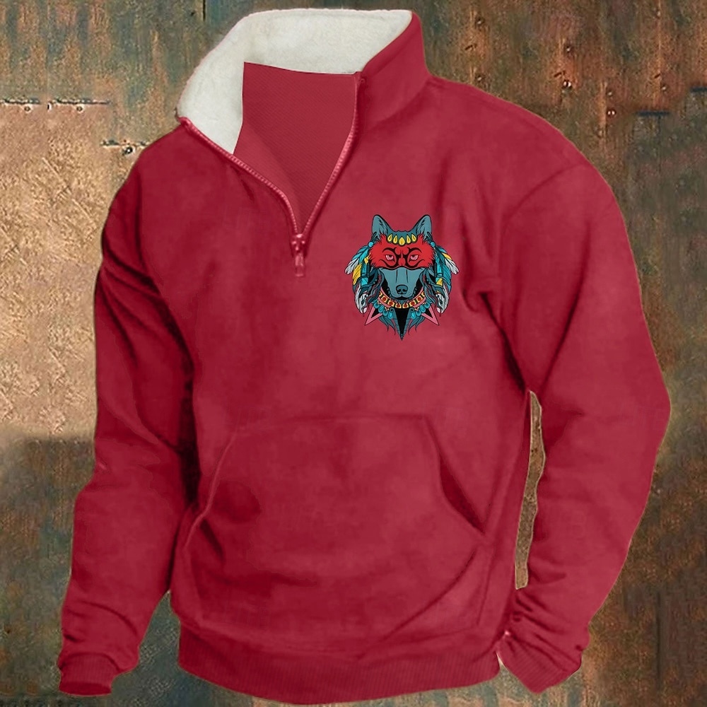 Hombre Sudadera Sudadera Con Capucha Sudadera con un cuarto de cremallera Negro Verde Ejército Rojo Azul Marino Caqui Media cremallera Graphic Estampado Estampado Cremallera de un cuarto Navidad 2025 - $26.99 –P2