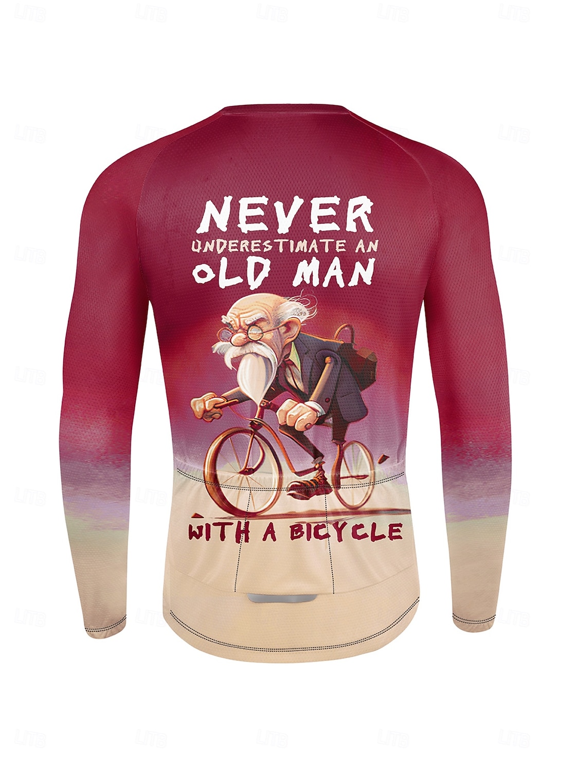 heren fietsshirt lange mouw fietsshirt met 3 achterzakken antislipband snel drogende reflecterende strepen achterzak blauwe sportkleding 2025 - $32.99 –P2