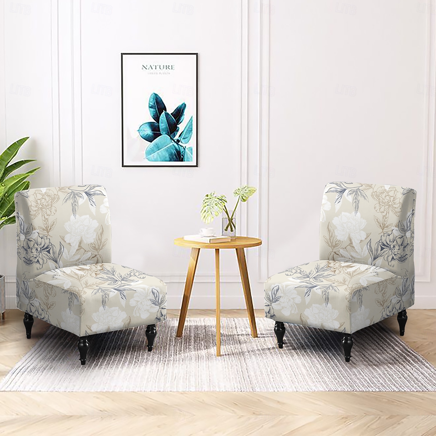 blommiga stolsöverdrag lyxiga högstretch armlösa stolsöverdrag för stora stolar, avtagbart möbelskydd för vardagsrum matsal hotell 2026 - $14.49 –P6