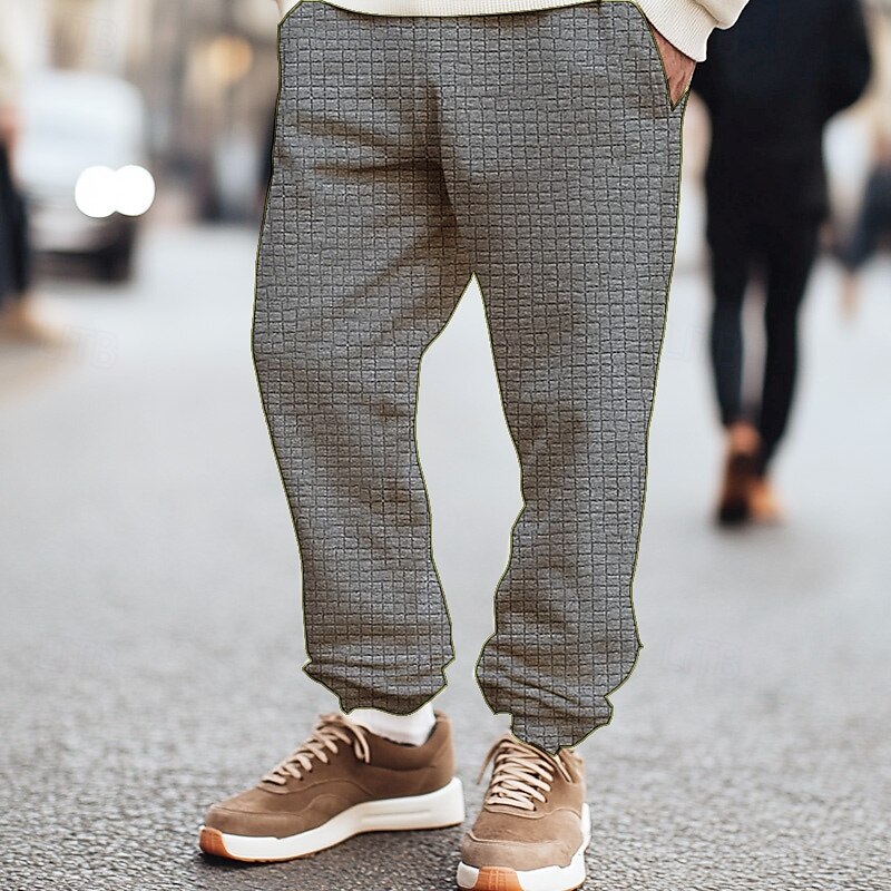 Herren Jogginghose Trainingshose Jogginghose Jogger Hose Hosen Waffelhose Tasche Glatt Weich Draussen In voller Länge Casual Täglich Wochenende Sport Modisch Schwarz Blau Mikro-elastisch 2025 - $23.99 –P6