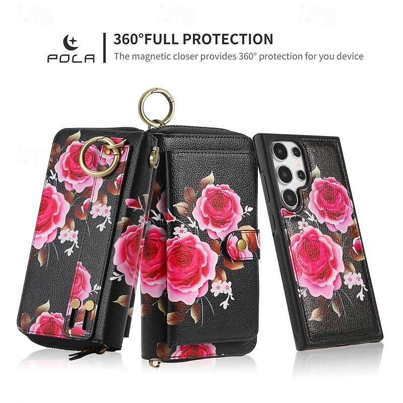 Phone Case For S24 S24 Ultra Plus S23 Ultra Plus S23 S22 S22 Plus Ultra Back Cover Wallet Case Zipper with Wrist Strap Card Slot Retro TPU PU Leather 2025 - $34.99 –P2