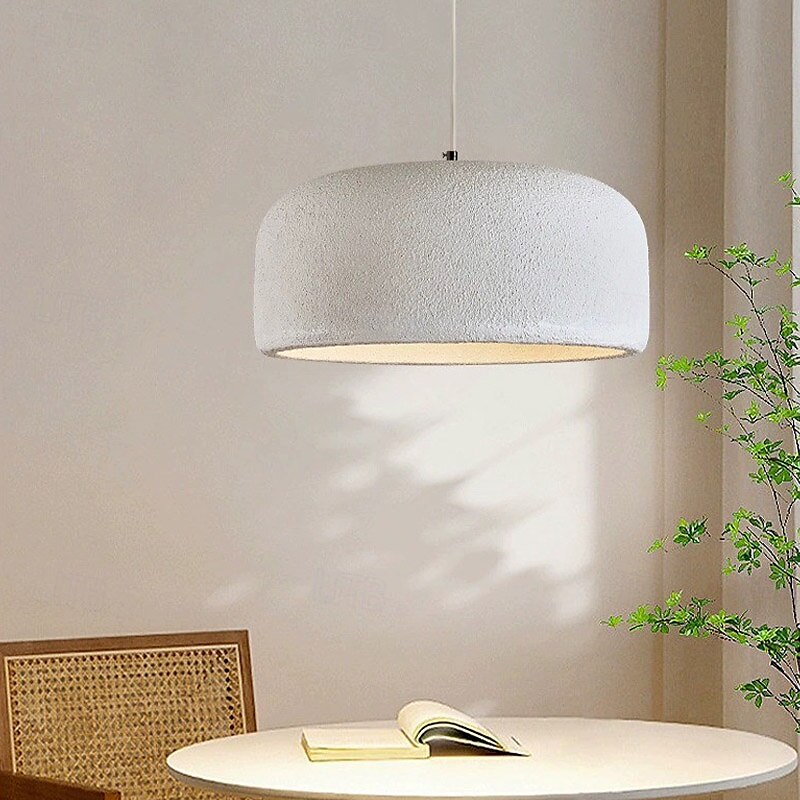 lampada a sospensione in resina bianca e tortora a cupola wabi-sabi lampada a sospensione in finto cemento lampada a sospensione altezza regolabile 40/60 cm 85-265v del 2025 a $279.99 –P8