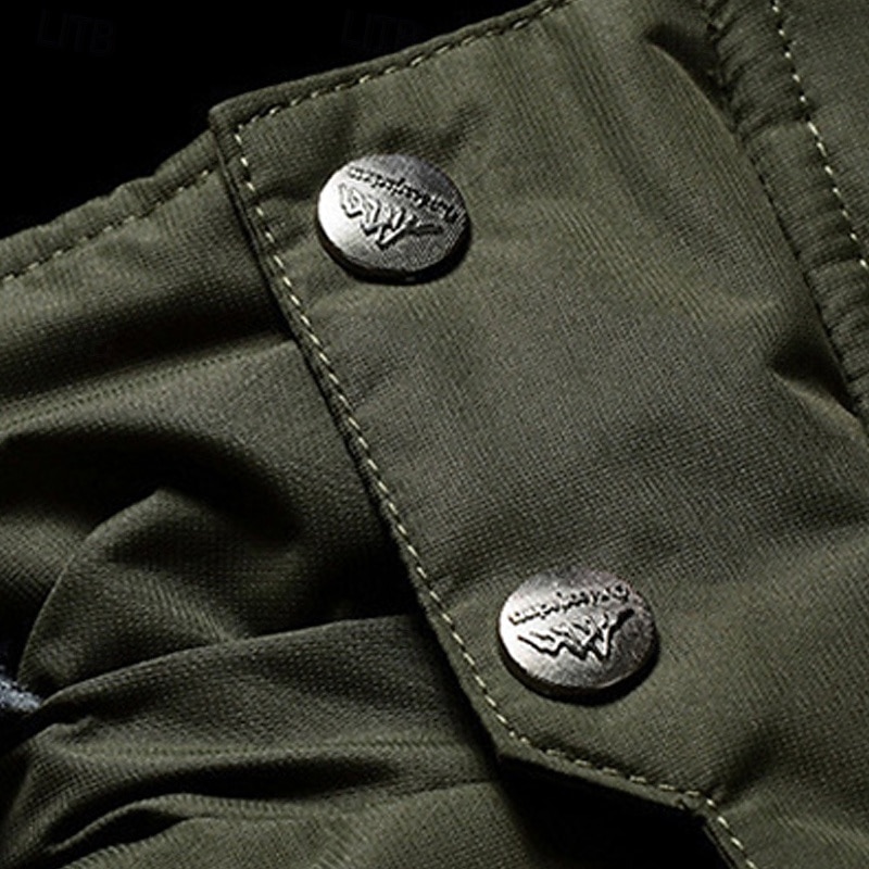 Herr Utomhusjacka Vinterkappa Fleece-jacka Hoodiejacka Dagligen Semester Håller värmen Vindtät Ficka Avtagbar huva Vår & Höst Färgblock Mode Klassisk Huva Normal Svart Röd Kungsblå Armégrön Jacka 2025 - $45.99 –P5