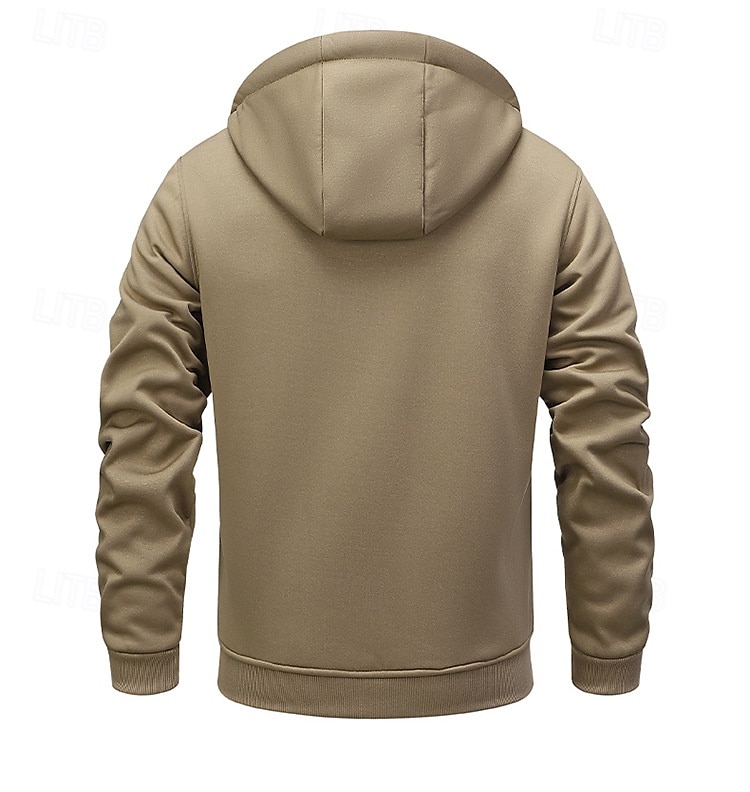 Homens Full Zip Hoodie Moletom com zíper Fuzzy Sherpa Casaco de lã Moletom de lã Amarelo Verde Tropa Cáqui Cinzento Escuro Com Capuz Tecido Zip Up Zíper Bolsos Desportos e Ar livre Diário Final de de 2025 por $38.99 –P8