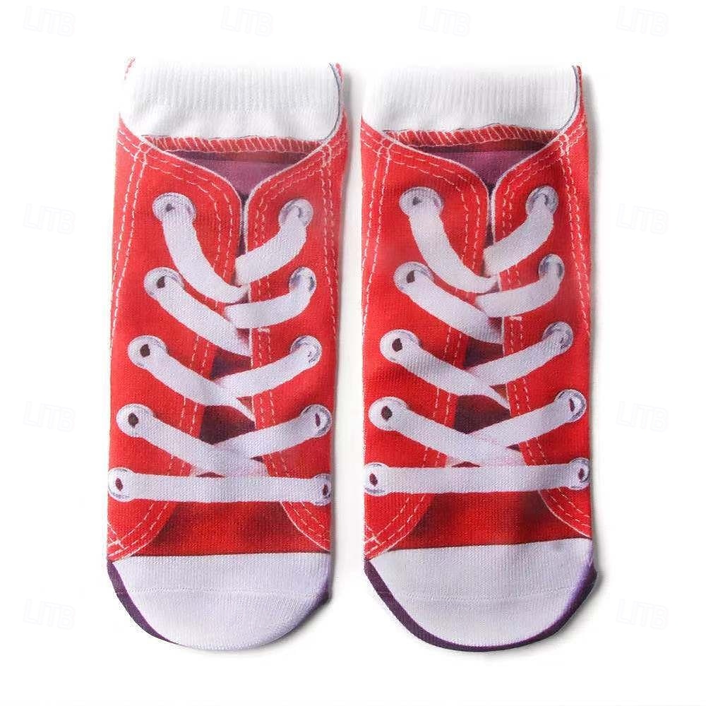 manicure print sokken leuk nagelkunstontwerp zachte katoenen crew sokken cadeau voor nagelliefhebbers 2025 - $15.49 –P12