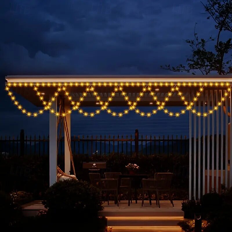 Guirlande lumineuse LED alimentée par USB 4 m 138 LED en forme de vague pour intérieur et extérieur, fête, avant-toit, rampe d'escalier, vacances, Noël, nouvel an, éclairage coloré, 1 pièce de 2025 ? $26.99 –P5