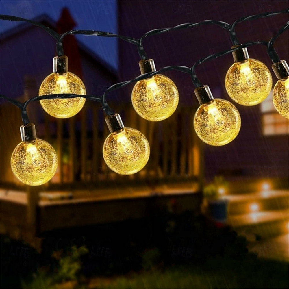 20 m aurinko-LED-lyhtyvalo, 200 kuplapallo-LED-nauha, vedenpitävä ulkokäyttöön joulupuutarhan koristeluun 1 setti 2025 - $106.99 –P3