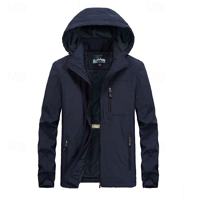 Homens Casaco com capuz Jaqueta de lã para caminhada Inverno Ao ar livre Térmico / Quente Forro de Velocino Prova-de-Água A Prova de Vento Jaquetas em Velocino Zip Completo Alpinismo Campismo de 2025 por $45.59 –P11