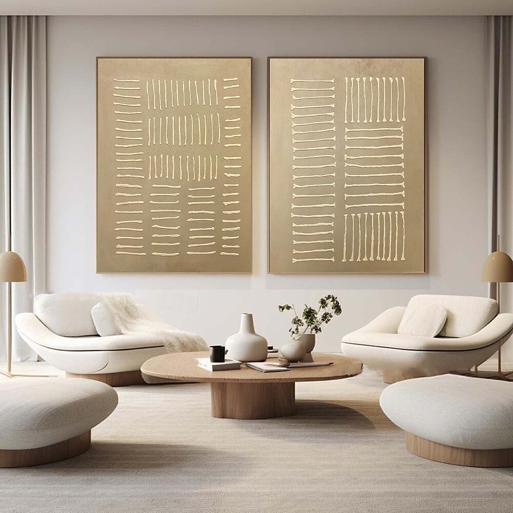 Oil painting Wabi sabi artwork handmade Wall Art Beige Abstract Painting on Canvas hand painted A Pair Beige Texture painting Wall Art Neutral Abstract Wall Art Boho Wal Decor oil painting 2025 - $116.99 –P1