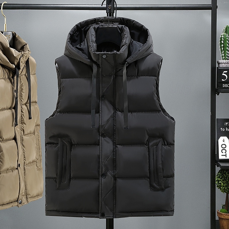Per uomo Gilet imbottito Gilet con cappuccio Imbottito Gilet Gilet trapuntato Giornaliero Appuntamento Da mare Di tendenza Informale Autunno inverno Tasche Cappuccio staccabile Poliestere Tenere al del 2026 a $41.99 –P11