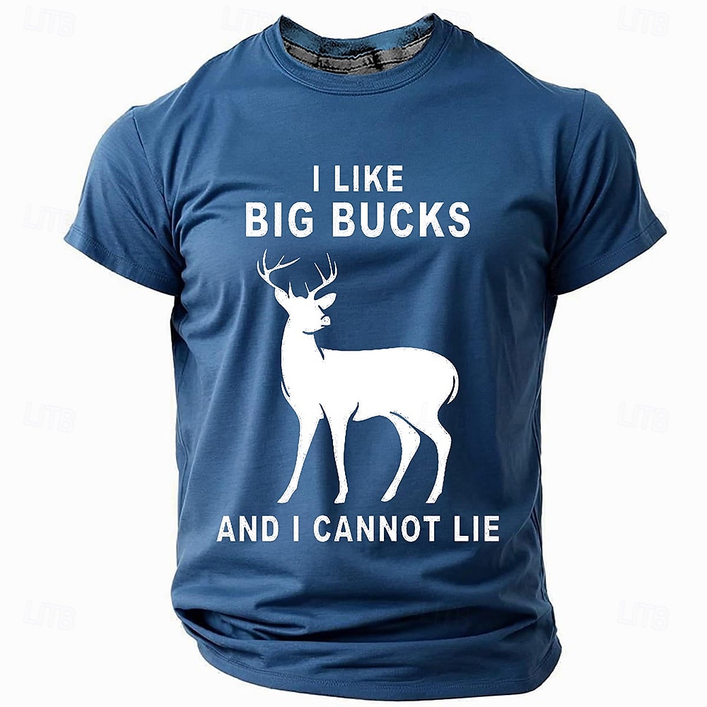Bărbați Cerb Tricou Manșon scurt Tricou Tipărire 3D Stil Nautic Cămașă Zilnic Casual Stil de strada Sport exterior Vânătoare Albastru piscină Maro Trifoi Primavara vara Îmbrăcăminte S M L XL XXL XXXL 2025 - $15.99 –P1