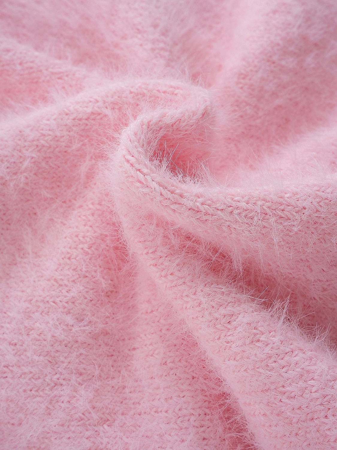 dam oversize cardigan fuzzy v-ringad stickad höst vinter arbete helg elegant mode streetwear långärmad enfärgad rosa ljusgrå 2025 - $52.99 –P3
