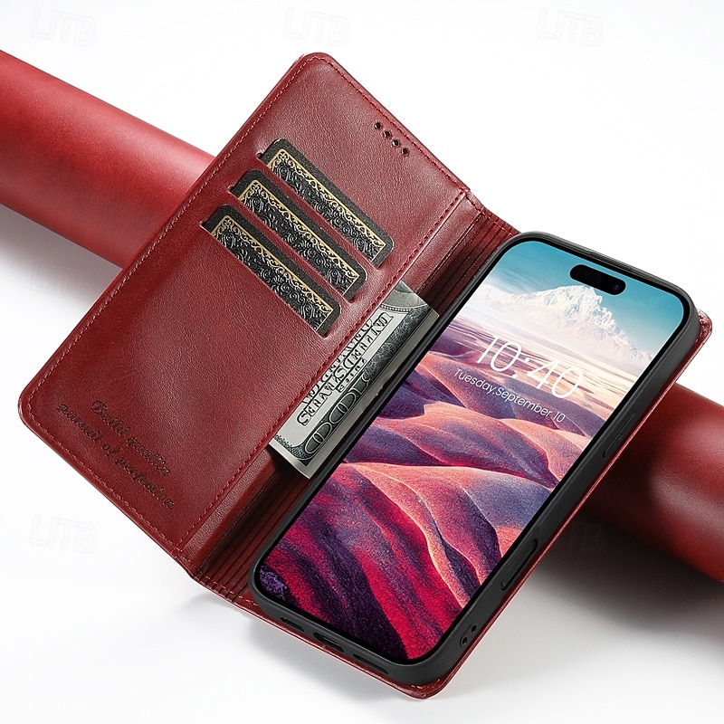 Phone Case For iPhone 16 Pro Max Plus iPhone 15 Pro Max Plus iPhone 14 13 12 11 Pro Max Plus Mini iPhone 14 Pro Max iPhone 13 12 11 Pro Max Back Cover with Stand Holder Magnetic Card Slot Retro PC PU 2025 - $19.99 –P1