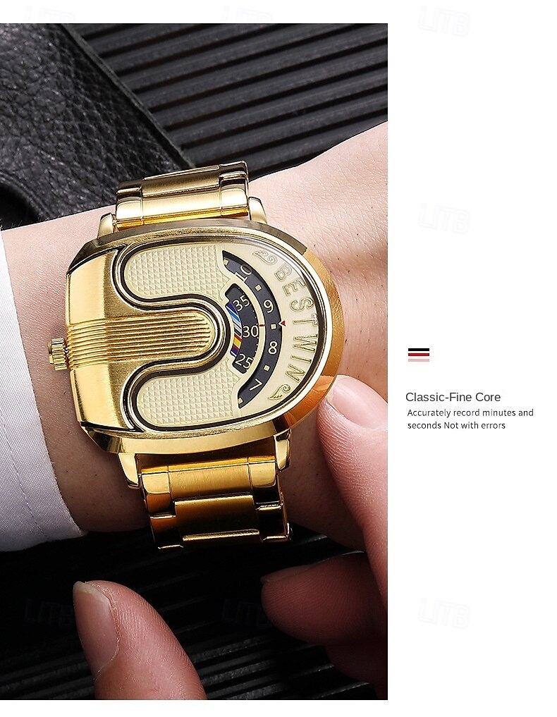 Мужские кварцевые часы Модные Повседневные Бизнес Наручные часы Календарь Водонепроницаемые Декорация Стальные часы 2026 - $22.99 –P15