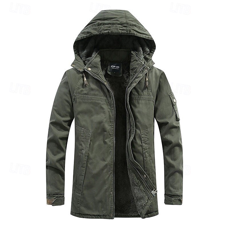 Hombre Chaqueta de lana Al aire libre Forro Polar Resistente al Viento Trajes de senderismo Ropa de senderismo Invierno Otoño Paravientos Color sólido Negro Verde Ejército Caqui 2025 - $47.99 –P8