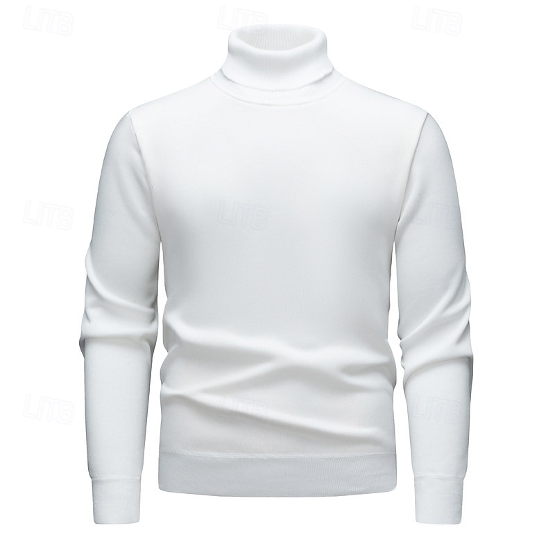 Homme Pull Pull en tricot A côtes Tricoter Normal Tricoté Plein Col Roulé Mode Décontractées Usage quotidien Rendez-vous Vêtement Tenue Automne hiver Vin Noir S M L de 2025 ? $23.99 –P12