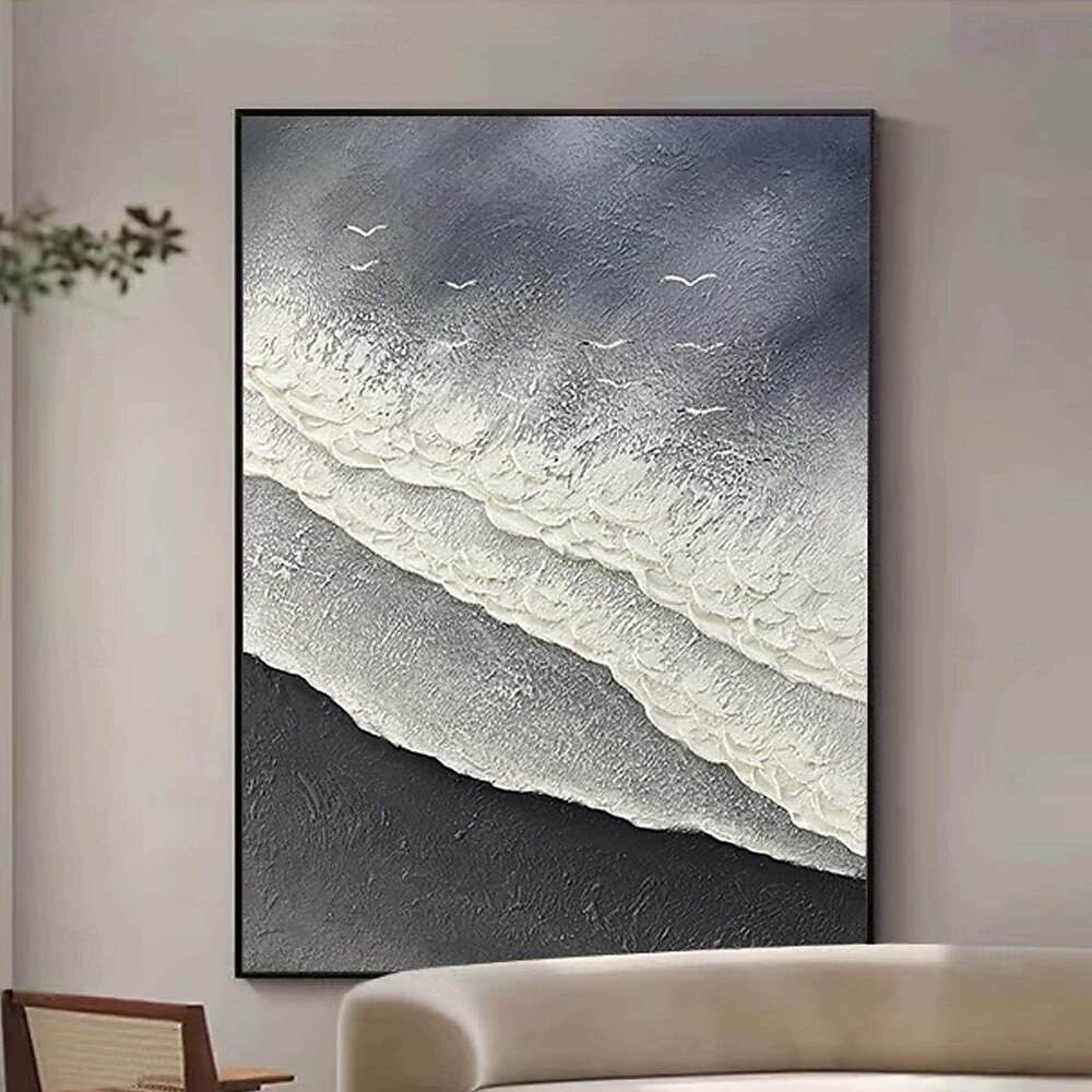 Ручная работа, 3D картина маслом с волнами, ручная работа, настенное искусство, огромная волна, океан, картина маслом на холсте, ручная работа, морские волны, 3D текстурированная абстрактная картина, 2025 - $116.99 –P5