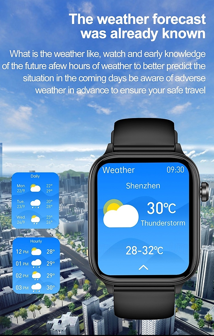 ET570 Smart Watch ECG Bluetooth Call AI Voice SOS Non-invasive Blood Glucose Health Monitor 1.96inch Sport Smartwatch 2025 - $51.99 –P14