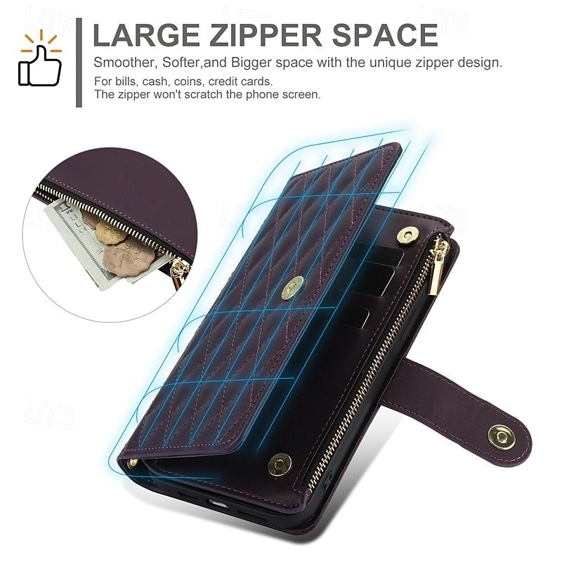 Phone Case For Pixel 9 Pro Pixel 9 Pro XL Pixel 8 Pro Pixel 8 Pixel 9 Pixel 7 Pixel 7 Pro Pixel 6 Pixel 6 Pro Back Cover with Stand Holder Zipper with Lanyard Retro TPU PU Leather 2025 - $21.99 –P7