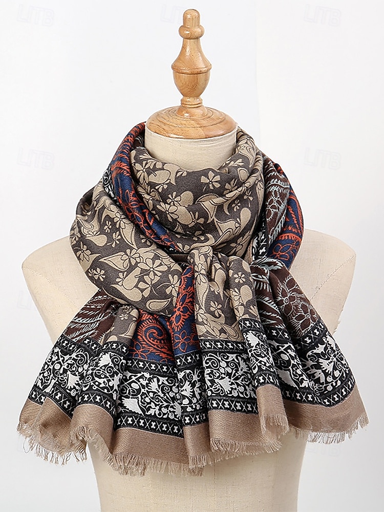 écharpe surdimensionnée à imprimé cachemire vintage pour femme - châle doux et chaud pour l'hiver, tenue décontractée et formelle de 2025 ? $14.99 –P2