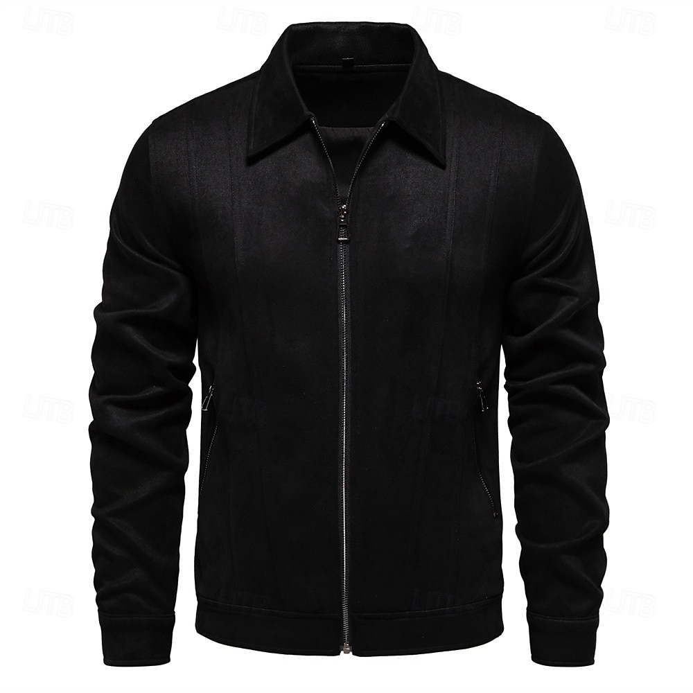 Homme Veste décontractée Veste en faux suède Veste en daim marron Casual Quotidien Coupe-vent Le style rétro Automne hiver Couleur unie / unie Décontractées Revers Normal Noir Marron Vert Grise Veste de 2025 ? $63.99 –P11