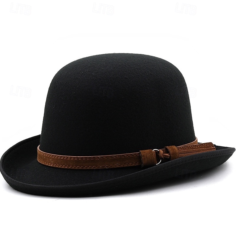 Hombre Sombrero del Derby de Kentucky Sombrero para el sol Sombrero de vaquero Sombrero Fedora Trilby Negro Rojo Tejido de lana Estilo retro Moda siglo 18 estado de texas Diario Fiesta temática Color 2025 - $11.49 –P3